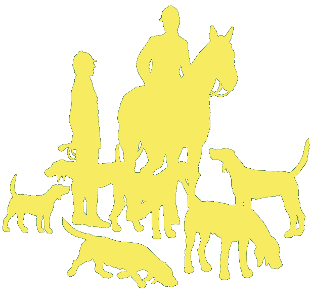 hounds and horse in yellow for left side of header